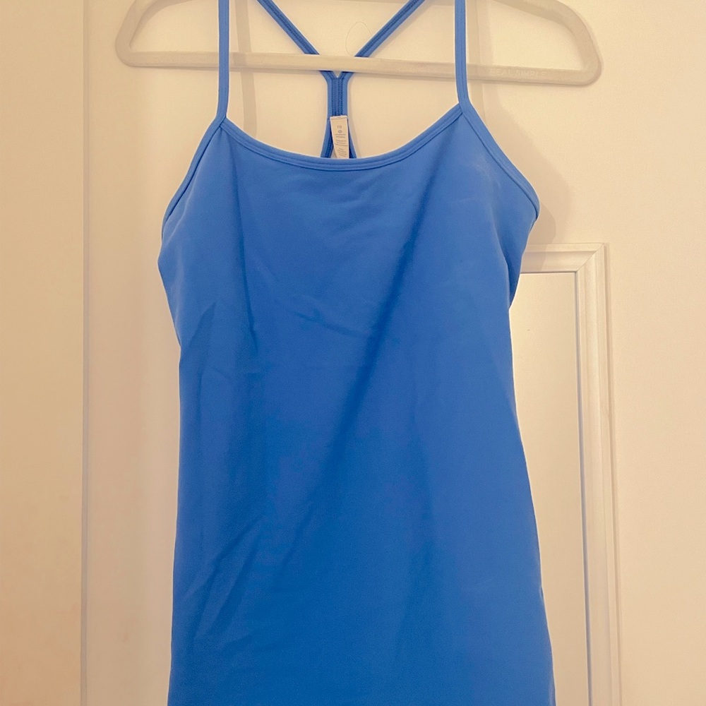 Lululemon bright blue skinny strap racer back (Y back) tank top size 10